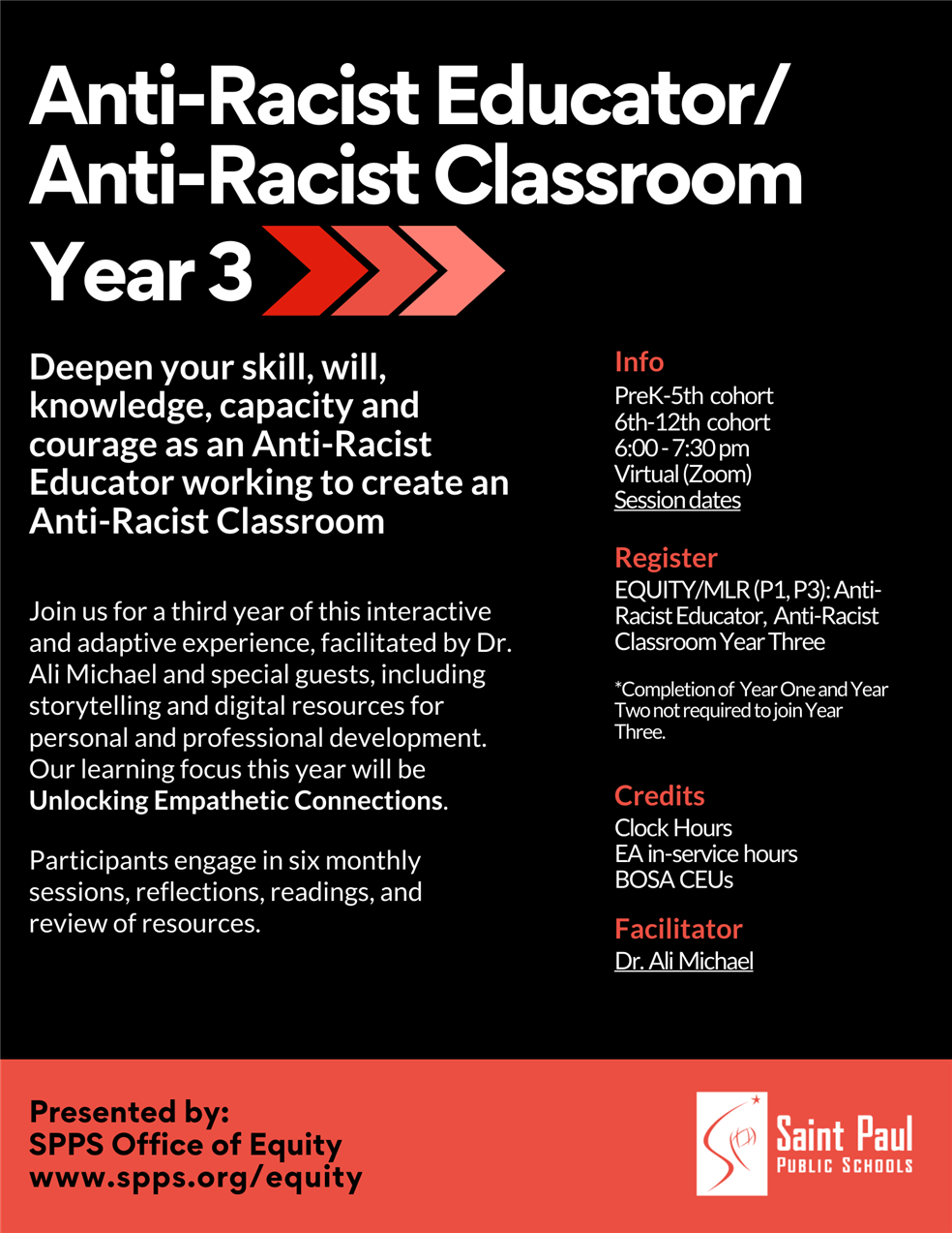 Anti-Racist Educator, Anti-Racist Classroom Year 3 flyer